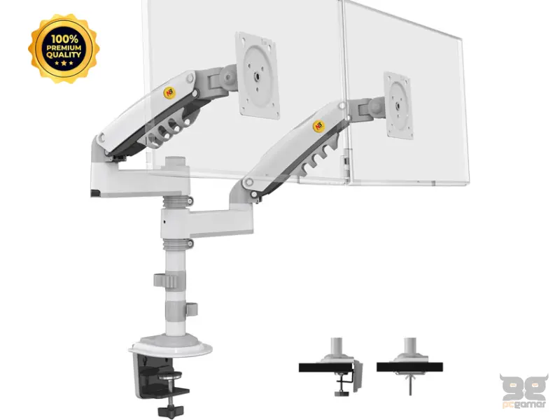 NORTH BAYOU H180 stoni nosač za dva monitora beli 17-27 inča 