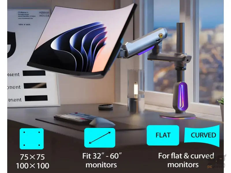 NORTH BAYOU G80 Gaming stoni nosač za monitor mat crni 