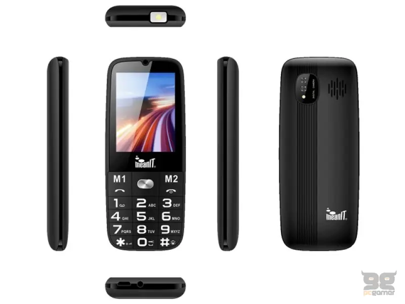 MeanIT Mobilni telefon SENIOR 15 crni