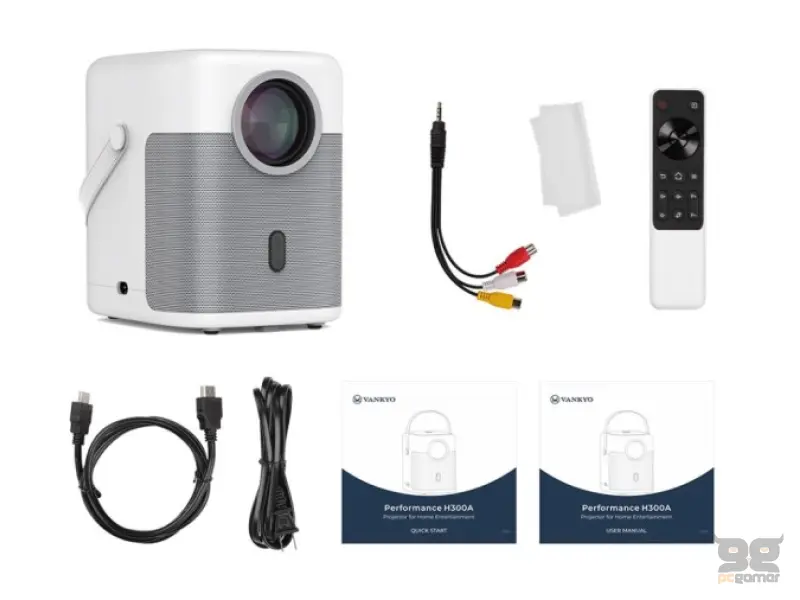 Vankyo Projektor H300A, FHD,220 ANSI,BT 5.1,Wifi 6,Android 9.0 1G + 8G,Speaker 5W,HDMI,AV,USB