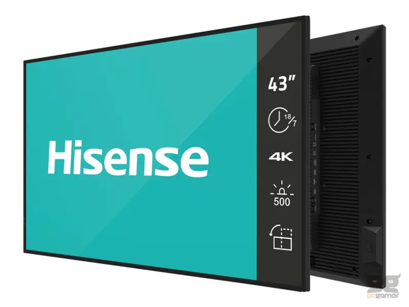 HISENSE 43 inča 43GM50D 4K UHD 500 nita Digital Signage Display - 18/7 Operation 