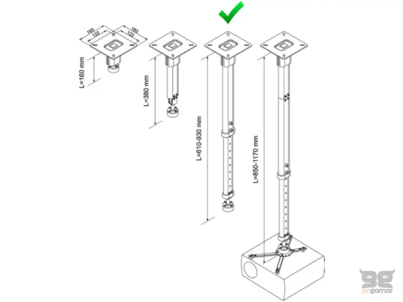 VEGA CM 25-930 univerzalni plafonski nosač za projektor 