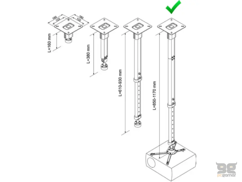VEGA CM 25-1170 univerzalni plafonski nosač za projektor 