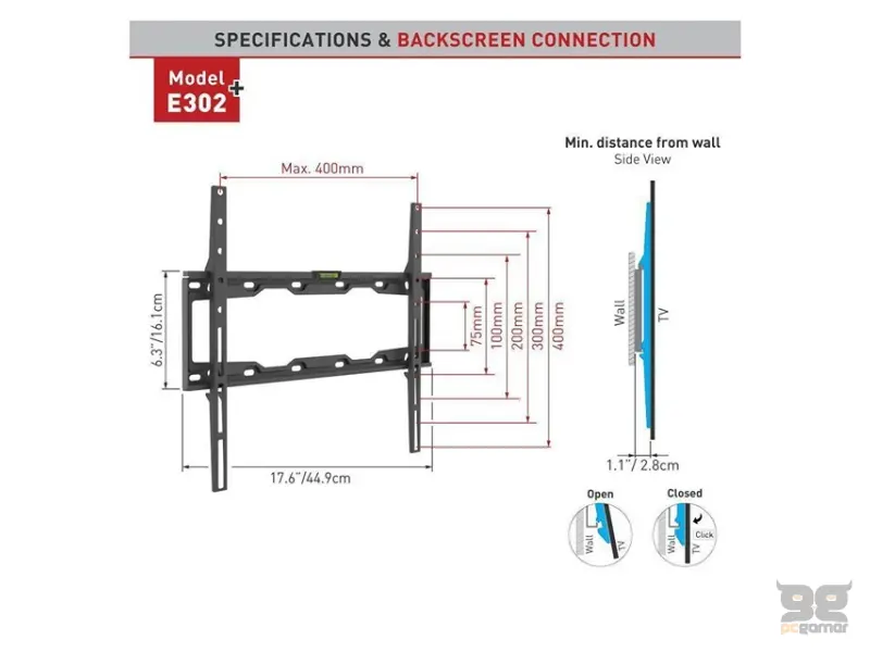 BARKAN E302+.B LCD TV zidni nosač do 65 inča 