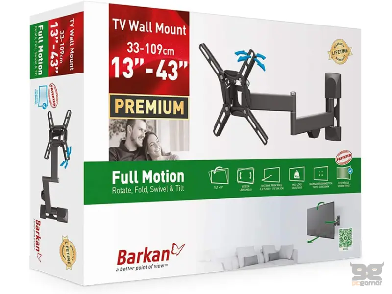 BARKAN 2400.B LCD TV zglobni zidni nosač do 43 inča 