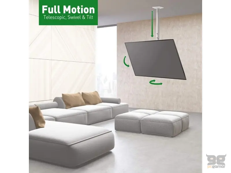 BARKAN 3500.W LCD TV plafonski nosač do 65 inča za ravne i zakrivljene televizore beli 