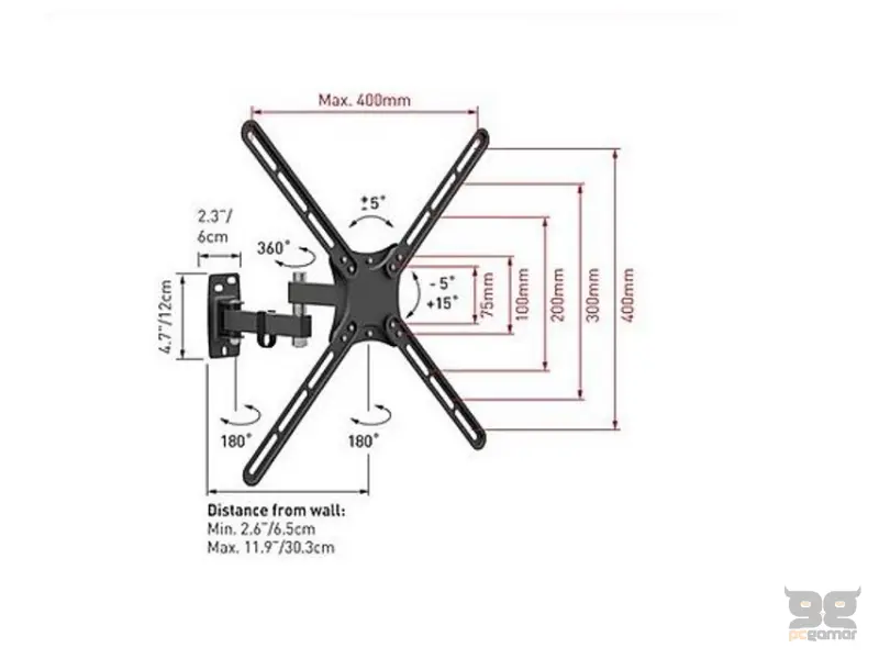 BARKAN E3423 LCD TV zglobni zidni nosač od 13 do 58 inča 