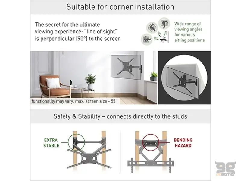 BARKAN BM464 LCD TV zglobni zidni nosač od 13 do 90 inča 