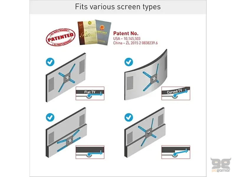 BARKAN BM464 LCD TV zglobni zidni nosač od 13 do 90 inča 