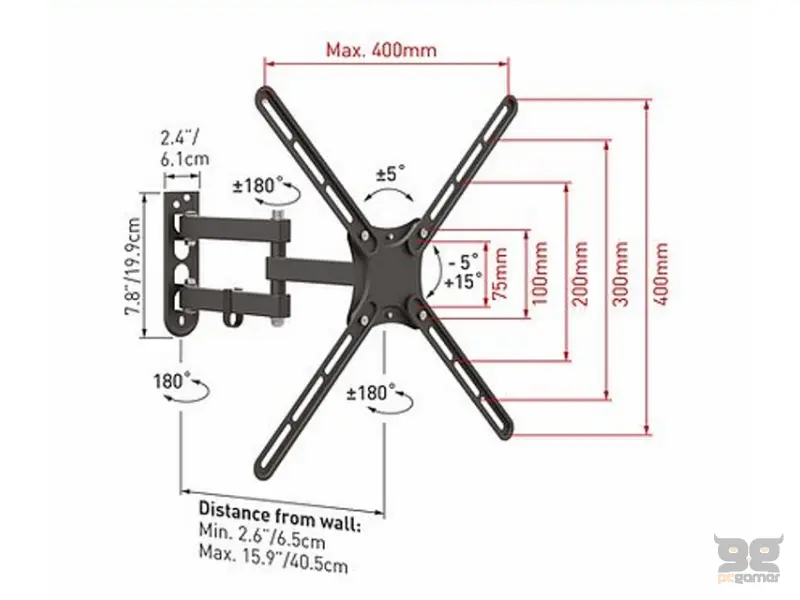 BARKAN E3433 LCD TV zglobni zidni nosač do 65 inča 