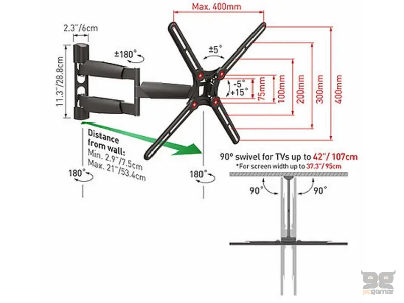 BARKAN BM343LP LCD TV zglobni zidni nosač do 65 inča 