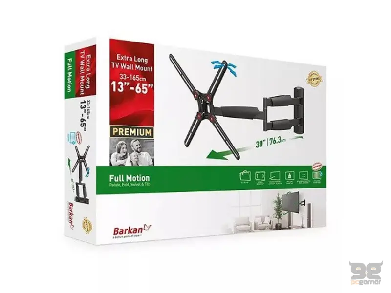 BARKAN BM343XL LCD TV zglobni zidni nosač do 65 inča za ravne i zakrivljene televizore 