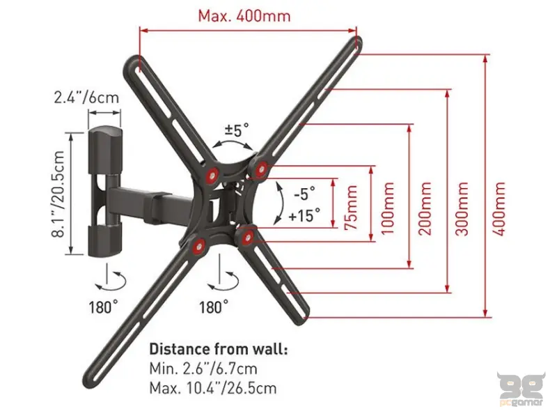 BARKAN BM331 TV zglobni zidni nosač od 13 do 65 inča 
