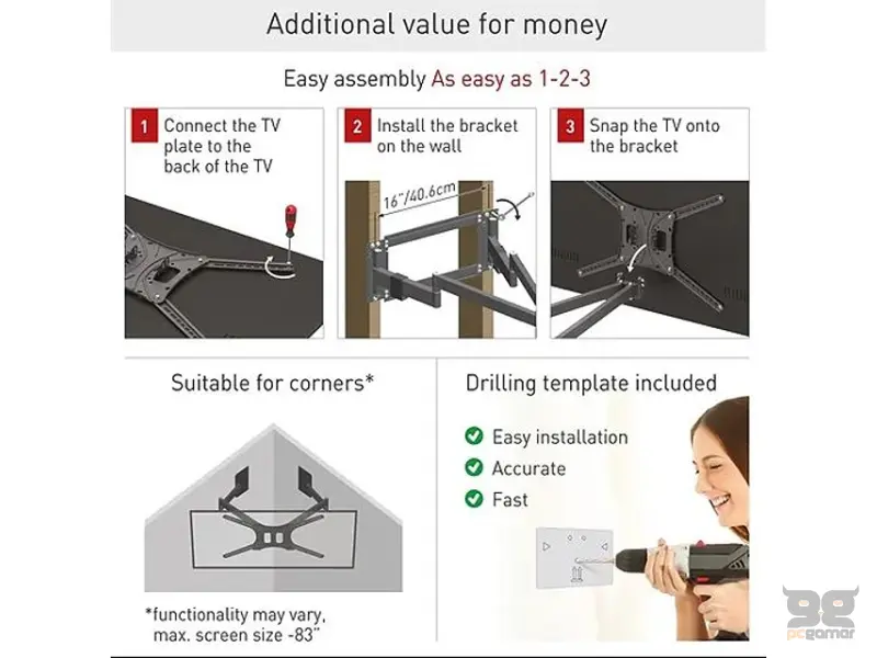 BARKAN BM464XL LCD TV zglobni zidni nosač od 13 do 86 inča 