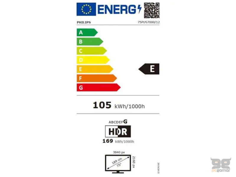 PHILIPS LED TV 75PUS7000/12, 4K, TITAN, CRNI