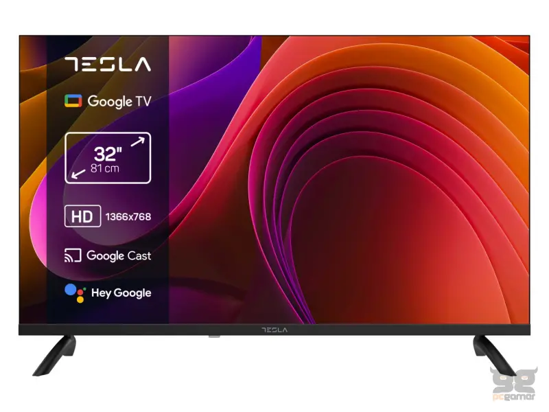 Tesla 32E655BHS LED TV 32" HD ready, Google smart TV, HDMI x 2, USB x 2, DVB-T/T2/C/S/S2
