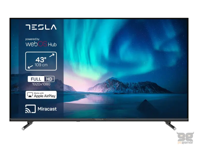 Tesla 43E645BFW LED TV 43" full HD, WebOS smart, ThinQ AI, AirPlay, Miracast, DVB-T2/C/S2