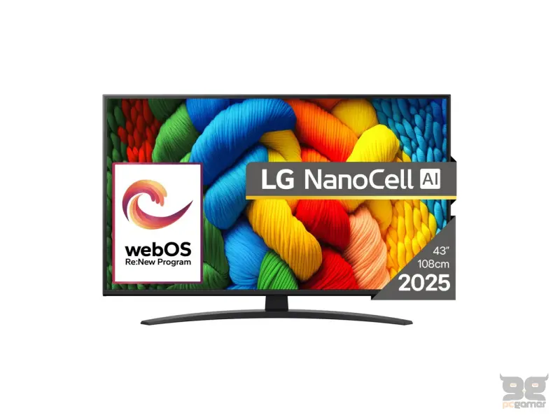 LG 43NANO81A3A LED TV 43" ultra HD, NanoCell, WebOS 25 smart, Alpha7 AI CPU 4K Gen8, magic remote