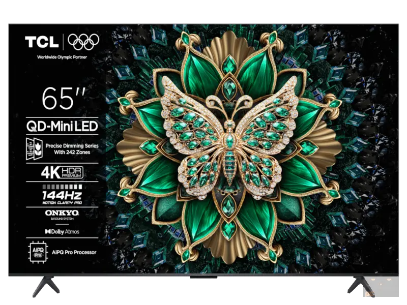 TCL 65C6K mini LED TV 65" ultra HD, Google TV smart, 512 Local Dimming Zones, 144Hz, Onkyo 2.1