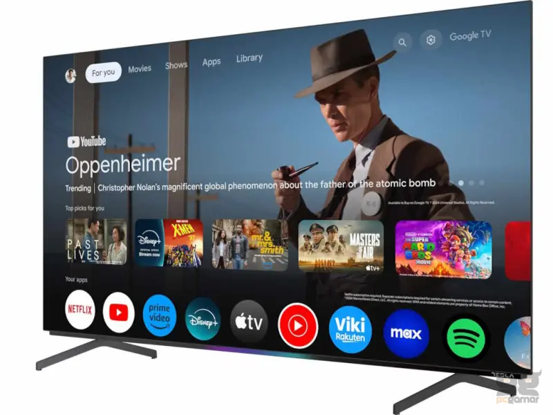 Tesla O65S949GUS OLED TV 65" ultra HD, Google TV Smart, 120HZ refresh rate, 2.1.2 sound system