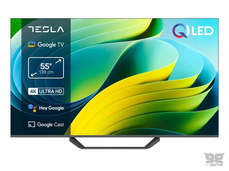 Tesla Q55E655GUS QLED TV 55" ultra HD, Google TV smart, frameless, DVB-T2/C/S2