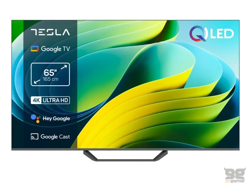 Tesla Q65E655GUS QLED TV 65" ultra HD, Google TV smart, frameless, DVB-T2/C/S2