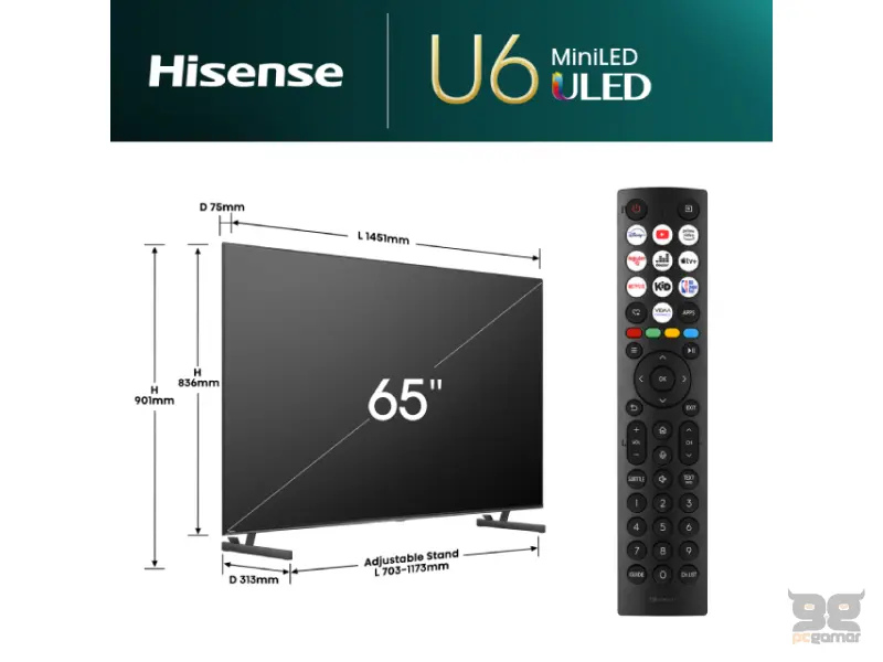 HISENSE 65 inca 65U6NQ Mini-LED 4K UHD Smart TV