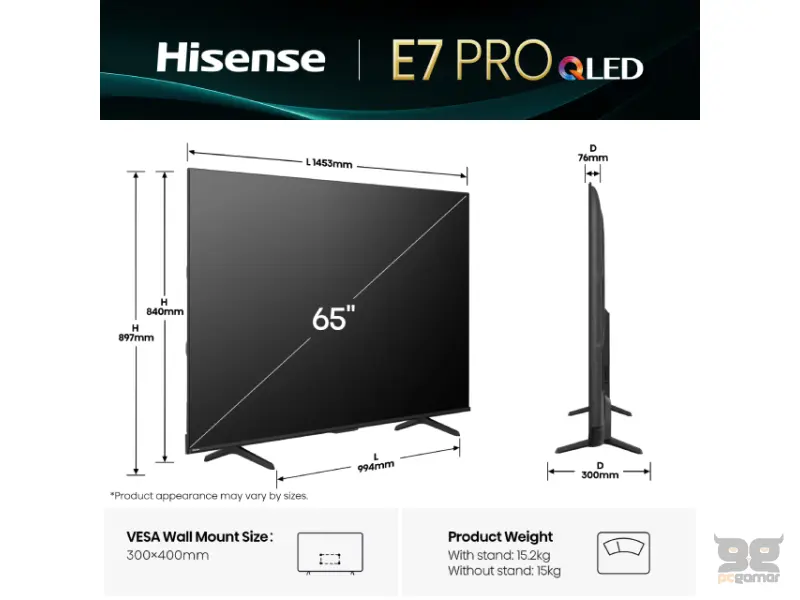 HISENSE 65 inča 65E7Q PRO QLED 4K UHD Smart TV 