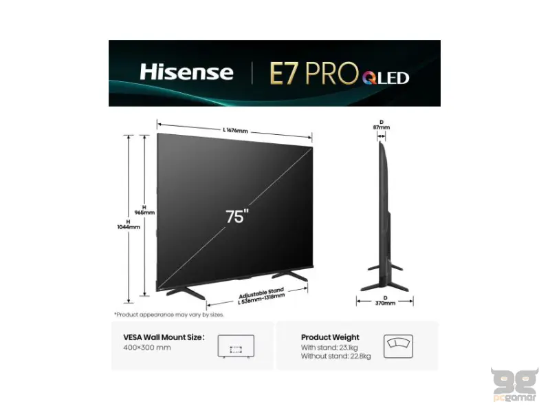 HISENSE 75 inča 75E7Q PRO QLED 4K UHD Smart TV 