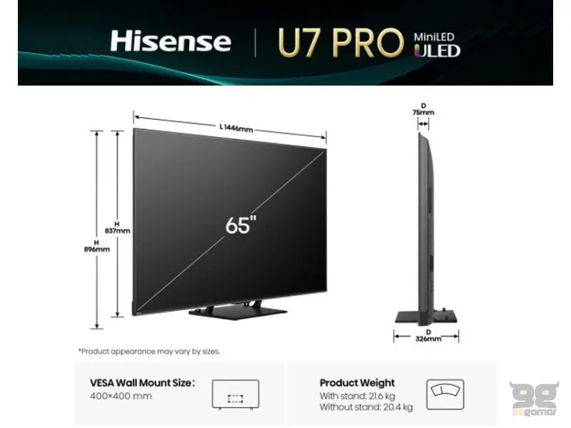 HISENSE 65 inča 65U7Q PRO ULED Mini-LED 4K UHD Smart TV 