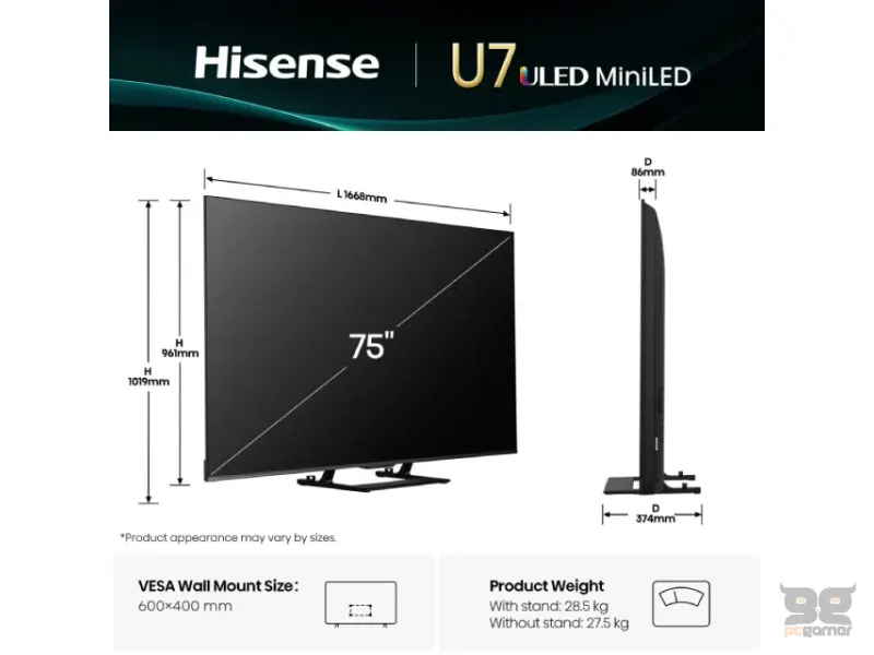 HISENSE 75 inča 75U7Q ULED Mini-LED 4K UHD Smart TV 