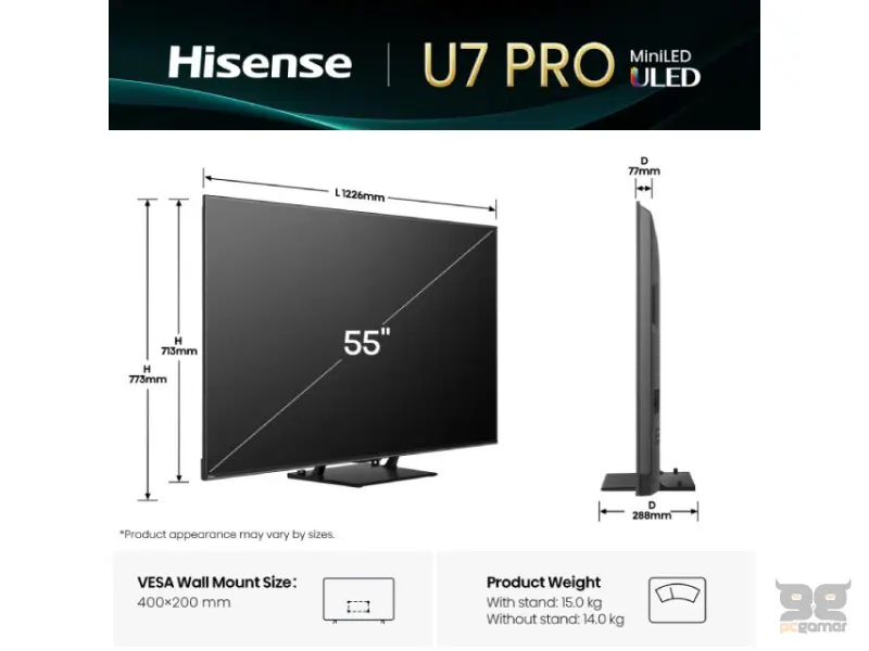 HISENSE 55 inča 55U7Q PRO ULED Mini-LED 4K UHD Smart TV 