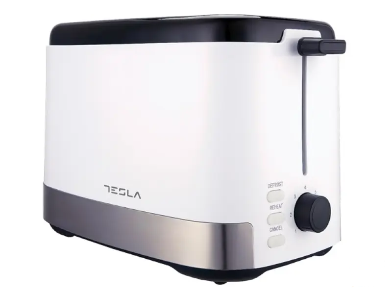 Tesla TS300BWX Toster, 800W, 2 kriške, auto pop-up, skriveni kabl, bijeli-inox-crni
