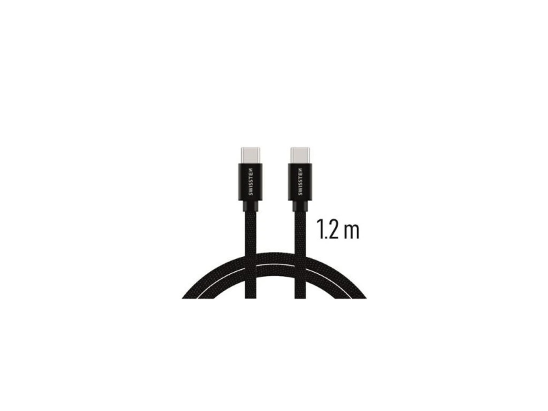 Swissten DATA CABLE TEXTILE USB-C / USB-C 1.2 M BLACK