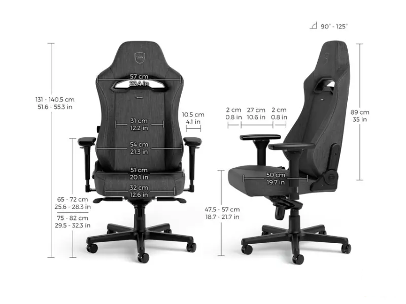 NOBLECHAIRS HERO ST TX Gaming stolica antracit 