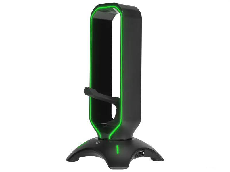 Rampage Drzac za slusalice RM-H66 GUARD Black RGB, 2x USB