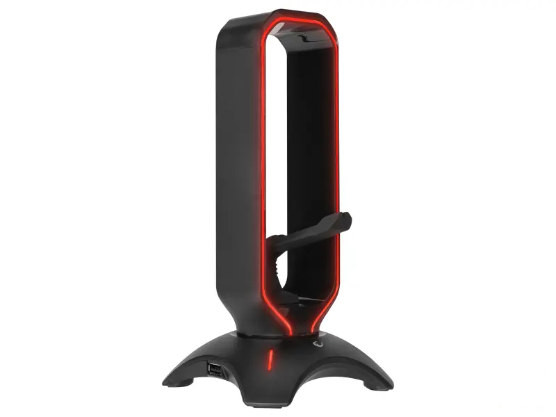 Rampage Drzac za slusalice RM-H66 GUARD Black RGB, 2x USB