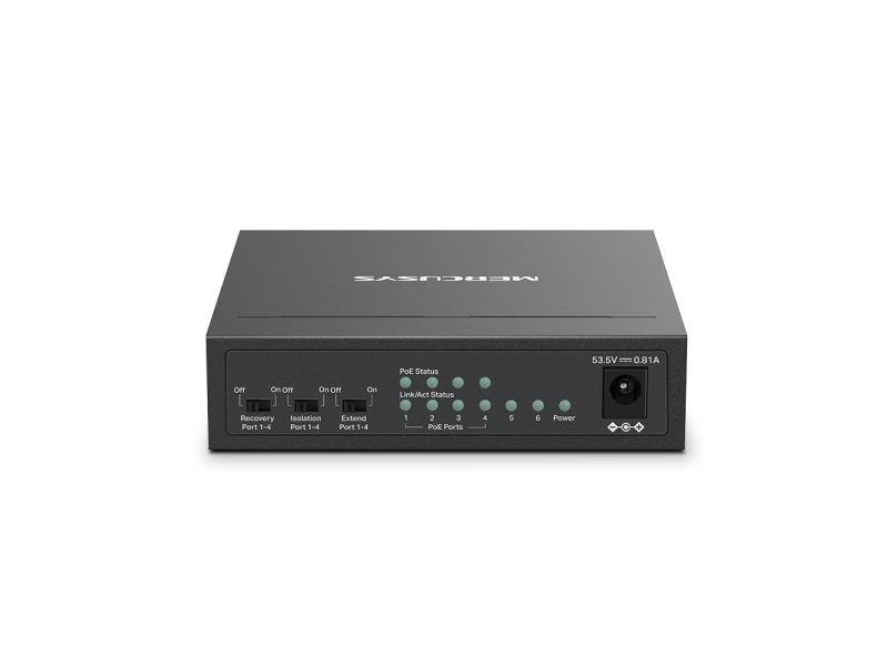 MERCUSYS MS106LP(UN) 6-Port 10/100Mbps Desktop Switch with 4-Port PoE+