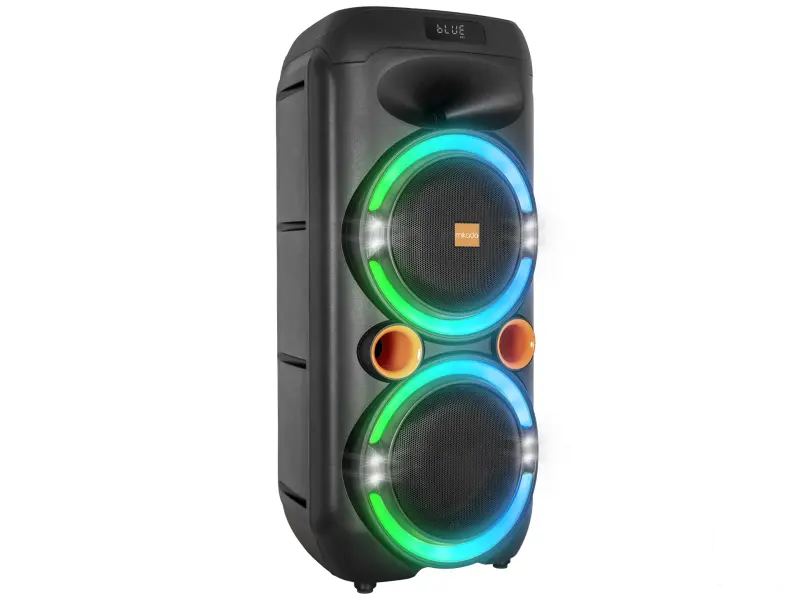 Mikado Zvucnik MD-208KP 40W RGB 3600mAh Black 1 VHF UV Microphone USB / BT / TF / TWS / AUX 2 Mic Input USB Type-C Charging