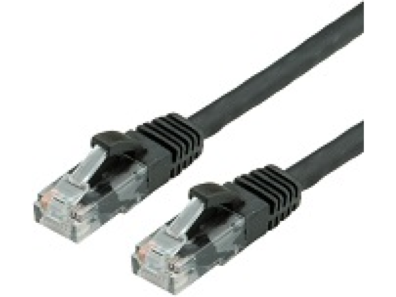 Rotronic 21.99.1025 VALUE Cat.6 (Class E) UTP kabl, U/UTP, halogen-free, LS0H, 0.5m crni