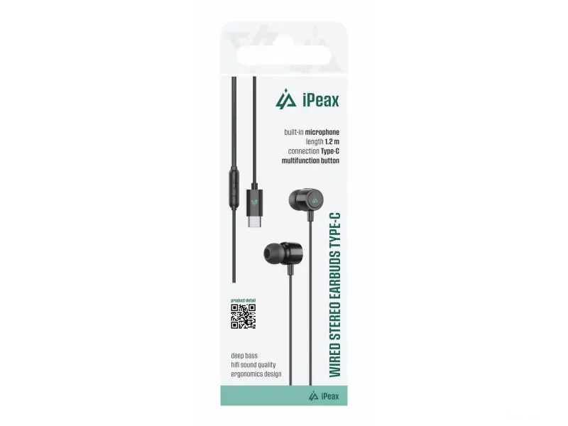 iPEAX Slušalice Wired USB-C Black