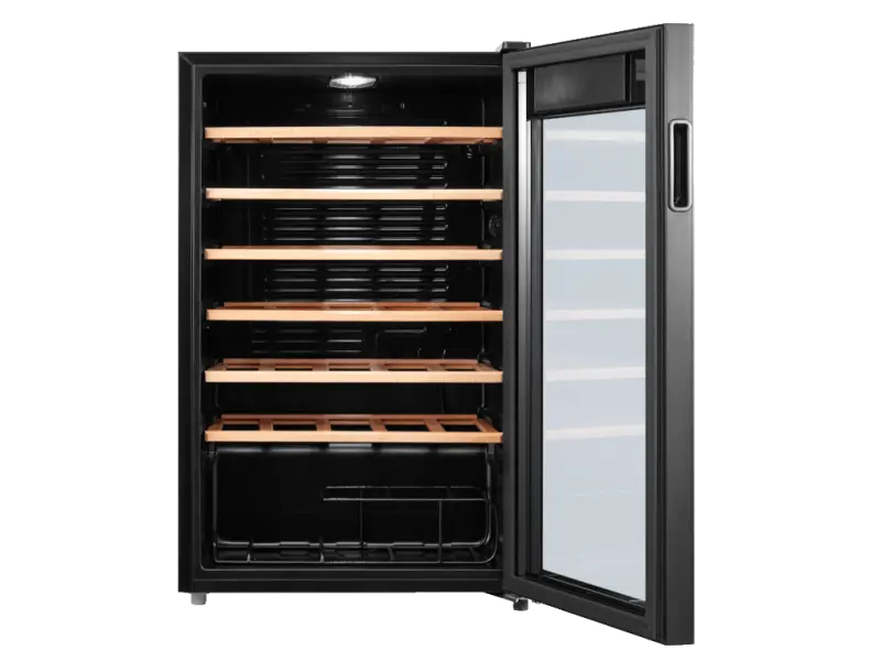 Tesla RW092M ugradna vinska vitrina, kapacitet: 34 boce, drvene police, touch control, 480x440x842