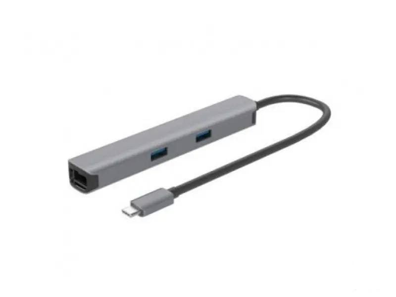 E-GREEN Adapter USB 3.1 tip C (M) - HDMI + 2 x USB 3.0 + SD/TF+PD 100W + RJ45 (F)1000 Mbps (7 u 1) 