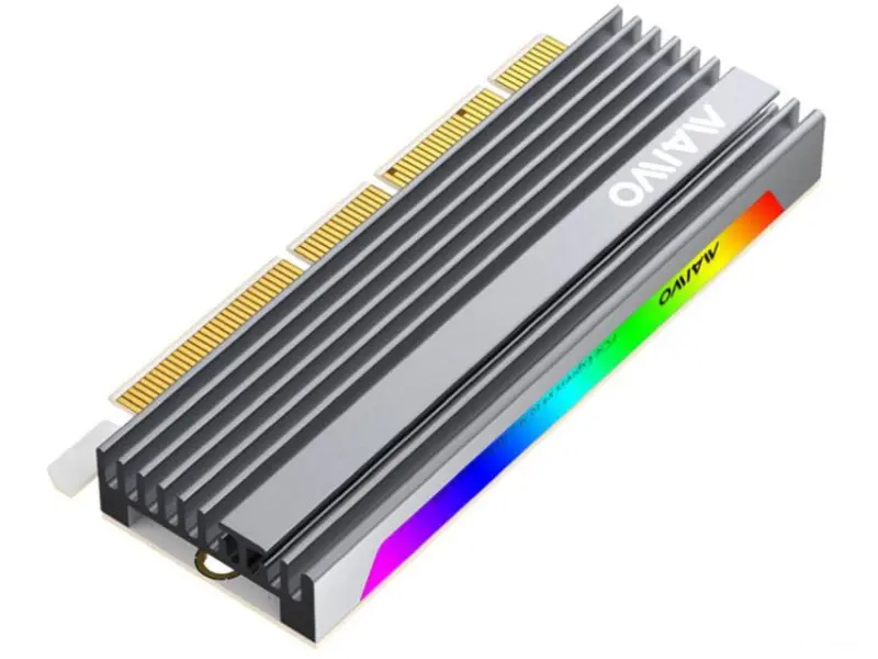 MAIWO Adapter M.2 NVMe na PCI-Express RGB Alu heatsink, KT058 