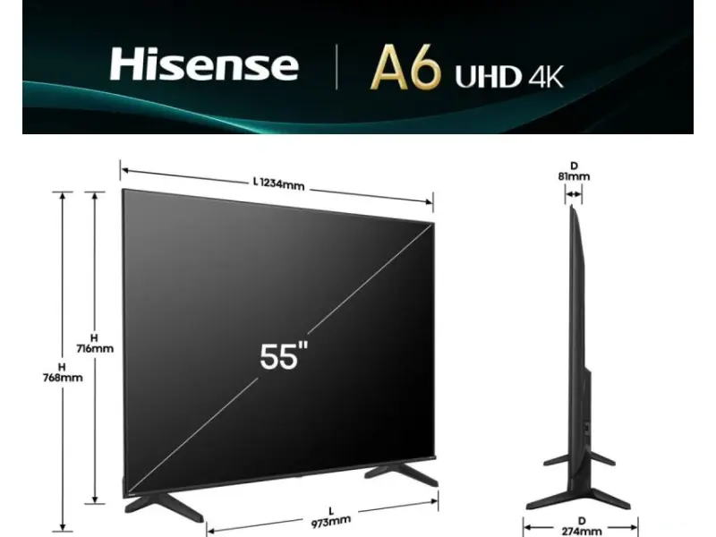 HISENSE 55A6Q 4K UHD LED Smart TV