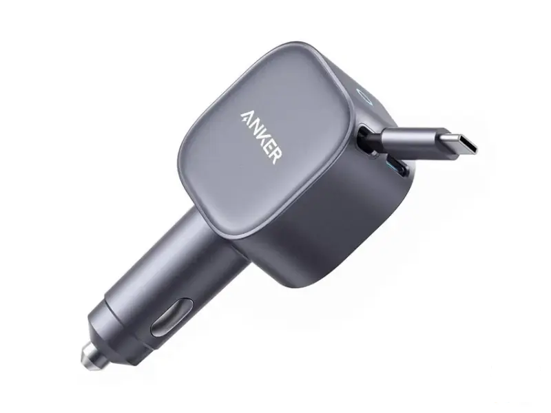 ANKER Nano 75W, sa ugrađenim USB-C kablom na izvlačenje i USB-C portom, auto punjač 