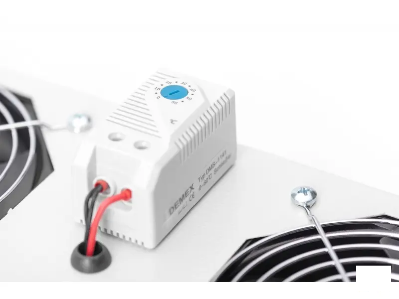 Digitus Roof VENTILATOR unit, wall mounting cabinets 2 fans, thermostat, switch, grey (RAL 7035)