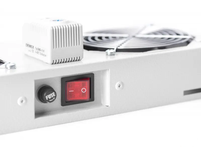 Digitus Roof VENTILATOR unit, wall mounting cabinets 2 fans, thermostat, switch, grey (RAL 7035)