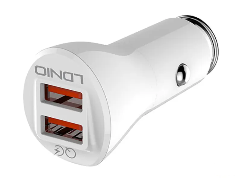 LDNIO C511Q Micro Dual QC 3.0 Auto punjač beli 