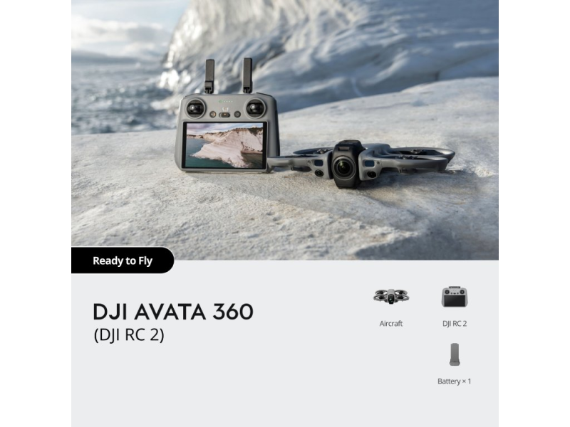 DJI Avata 360 (DJI RC 2), 1-inch Flagship Imaging, 8K/60fps HDR video, 120MP photos